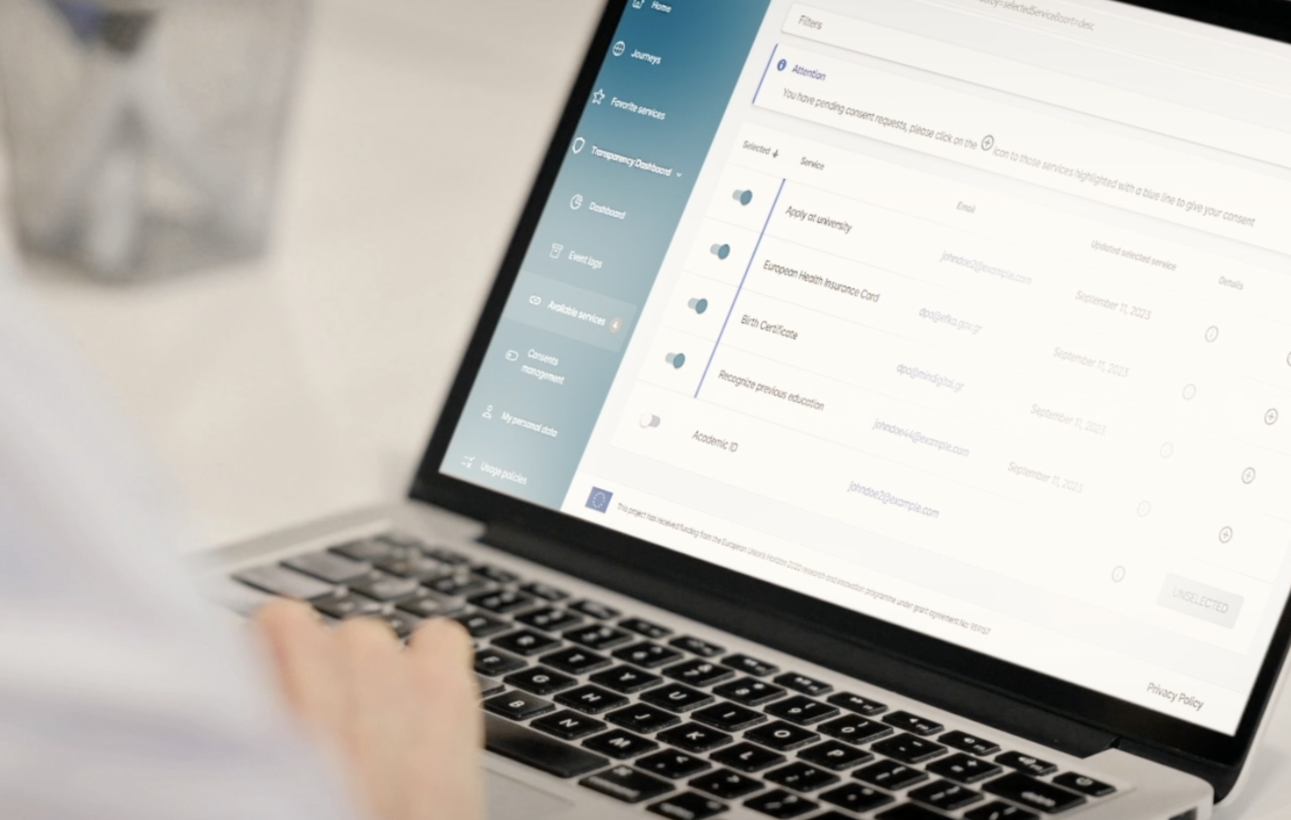 Across